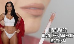 Unaware giantess makeup mayhem - Lalo Cortez and Vanessa