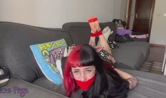 Gothgirl bound and gagged