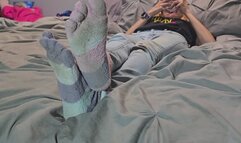 Toe sock tease and play