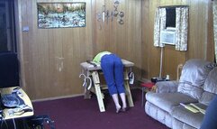 Belting over the spanking bench