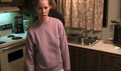 Bill spanked with a wooden spoon