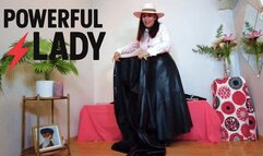 Powerful Lady Reina in maxi leather