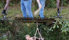 Blonde Goth in Fishnets & Corset Bondage Outdoors at Dusk, in a Real-time Rope Suspension Under the Trees! WMV Video 0162 Starring Catherine Sterling and Ben