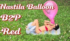 Blow to pop red Nastila balloon
