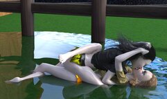 Daisy Mamaries and Moon Boobs Catfight for cock