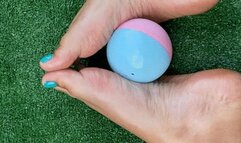 Playing with your balls in the middle of my pronounced arches (5)