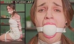 Tilda - Elegant Rope Doll - Keeling Bondage and Huge BallGag on Turntable (FULL HD MP4)