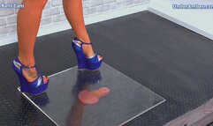 Squishing Your Cock & Balls Under Plexiglass & My Blue Clubbing Wedges - Balls Cam - 179 - Trample Trampling CBT Ballbusting Crush Crushing