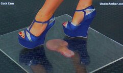 Squishing Your Cock & Balls Under Plexiglass & My Blue Clubbing Wedges - Cock Cam - 179 - Trample Trampling CBT Ballbusting Crush Crushing