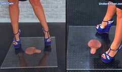 Squishing Your Cock & Balls Under Plexiglass & My Blue Clubbing Wedges - Split Cam - 179 - Trample Trampling CBT Ballbusting Crush Crushing