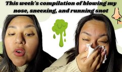 This week's compilation of blowing my nose, sneezing, and running snot