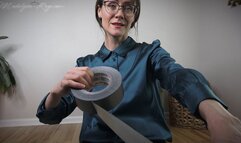 Taped up in your Boss's office all night, AGAIN 4K: Femdom Boss kept you all night duct taped in her office