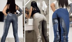 Wet Jeans! Piss Compilation in different Jeans