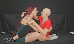 Kissing the neighborhood grandmother intensely By Ariel and Dorinha