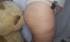 Farts in the teddy bear's face