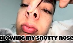 Nose fetish & messy snot explosion