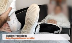 Marius, 18 yo muscle straight boy first tickle session (full HD)