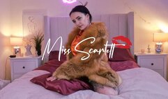 Scarlett's red fox fur coat and satin blouse pillow fuck
