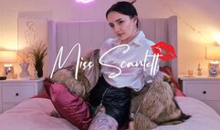 Scarlett's raccoon fur coat and white satin blouse pillow fuck