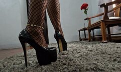 Sexy Balbusting on Black Punishment Heels by the BBW Amazon Mistress Balbina