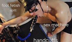 Role play BDSM session policeman feat sub Wolfy01 and dominatrix GospodaricaEmma doing bondage, handcuffs, spanking, dildo stick blowjob, sex machine, sissy, wet and messy, whipped cream fetish, spitt, foot fetish, foot smothering, trampling, sport