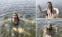 Arrogant Milana can't swim and panic