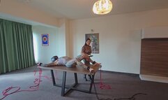 After Try out My new nipple clamps i give hubby some spanking and bastinado