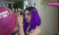 Owllete masturbates to orgasm on retro Intex whale