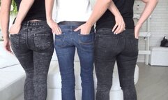 3 sexy ass in jeans AFn