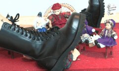 Porcelain figures meets combat Boots