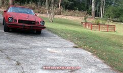 Jane Domino Black & Gold Racer Girl Dress & Thigh High Boots with the 1977 Z28