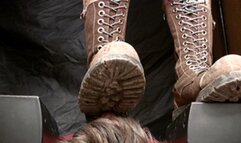 Floor-face crushed under punk 18 yo girl in dirty high boots (part 2 of 5), flo083x 1080p