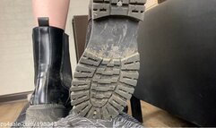 Slave's licking My muddy boots, being trampled and serving Me as an ashtray