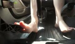 Girlfriend Drives Home Barefoot - Pedal View