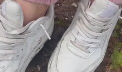 White Nike Airmax at the beach