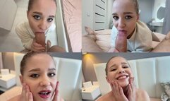 Cute Teen Tries Viral Sperm Mask Trend POV