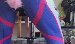 SubbyPuppy x Dva sitting on the dildo bondage chair