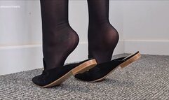 Kat Shows off her Arches In Nylons While Hanging up Photos in the Office