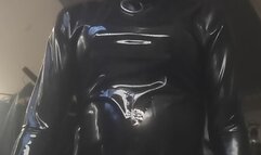 Smoking gas mask latex fetish