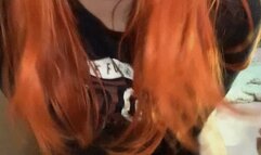 Chainsmoking 2 cigs, wearing socks, shirt and panties