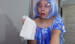 I play with my nose and blow my nose in a cosplay costume