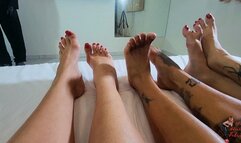 Foot Worship, part 1, by Manu, Agatha, Mibby and Slave, FULL HD
