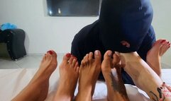 Foot Worship, part 3, by Manu, Agatha, Mibby and Slave, FULL HD