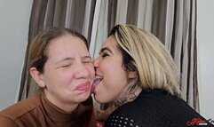LICKING FACE WITH SPIT JETS - BY VICTORIA DIAS - CLIP 2 - NEW JULY 2025