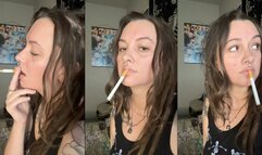 Side profile POV smoking - SFW