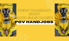 pov handjobs in new yellow hazmat suit and gas mask