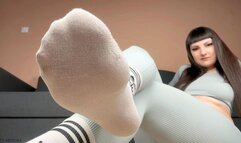 Sniff and Obey for White Workout Socks - sock smelling loser humiliation