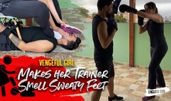 Nara makes boxe trainer clean her sweaty feet after training (720 EN-sub) - Foot Domination - Foot Smelling - Foot Domination - Foot Fetish - Foot Humiliation