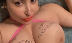 Sexy girl bounces her big tits and butt in slow motion