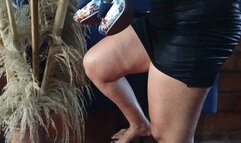 She puts on beautiful high heels to make them dangle from her feet (3)